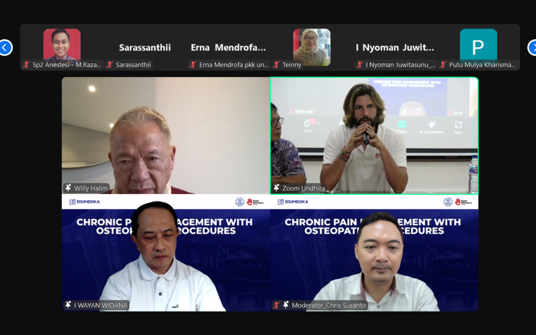 UNIVERSITAS DHYANA PURA DAN EDUMEDIKA BERKOLABORASI DALAM KEGIATAN WORKSHOP WEBINAR “CHRONIC PAIN MANAGEMENT WITH OSTEOPATHIC PROCEDURE”