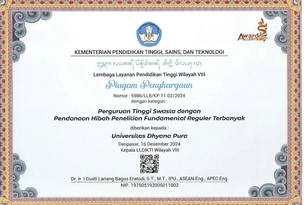 Penghargaan Hibah Penelitian Dasar Fundamental Terbanyak